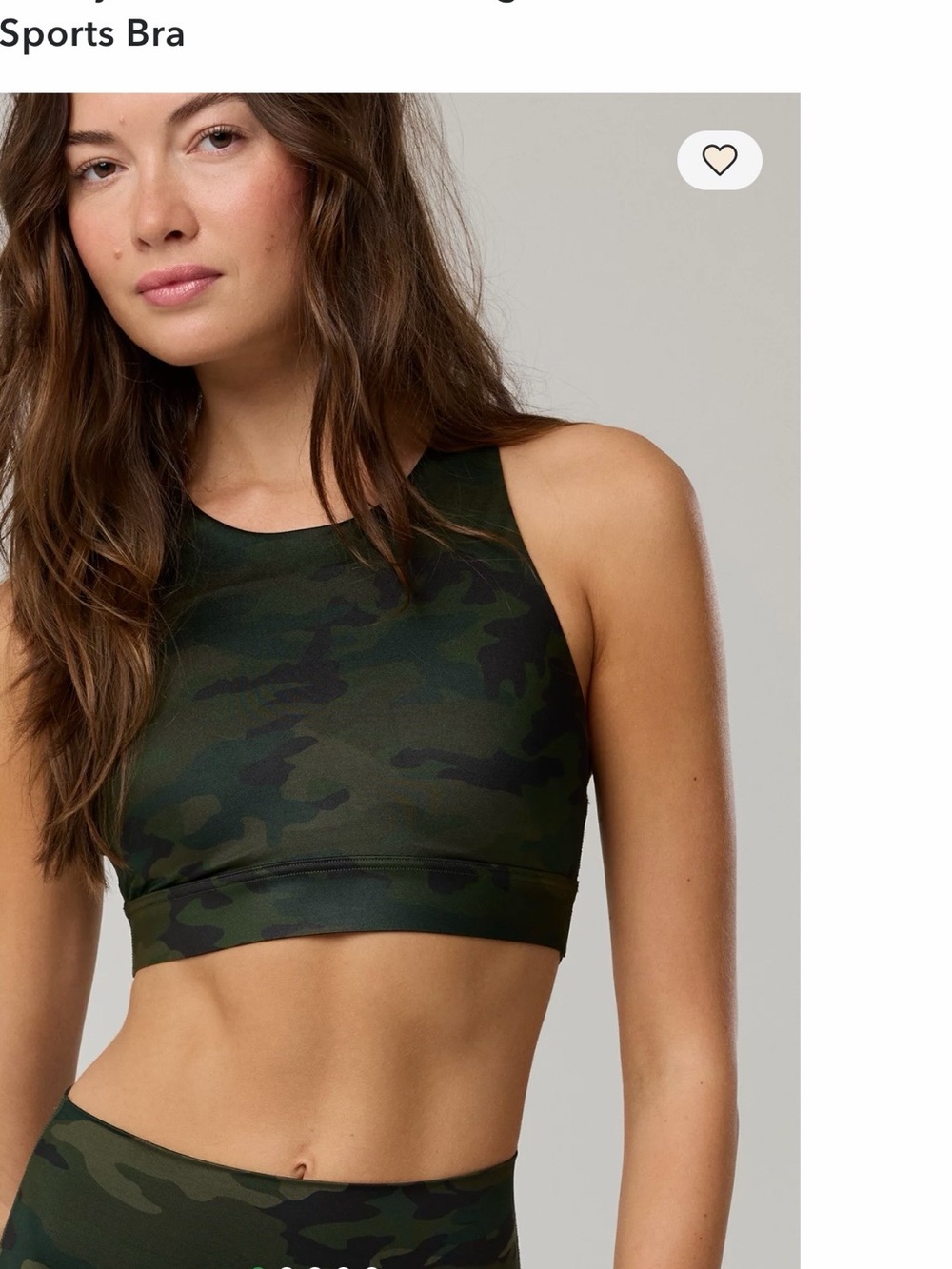 aerie High-Neck Camo Sports Bra - Green & Dark Green